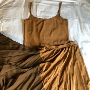 Vintage | Silk Tank and Skirt | Extra Small